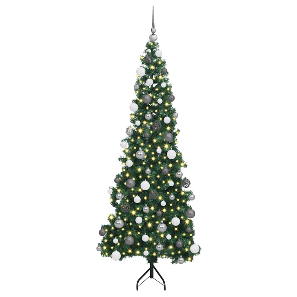 Kampinis dirbtinis Kalėdų medis Žalia 180 cm PVC ir metalas