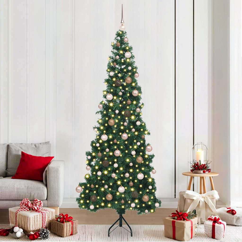 Kampinis dirbtinis Kalėdų medis Žalia 210 cm PVC ir metalas
