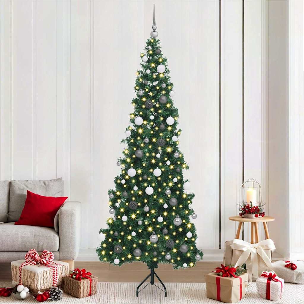Kampinis dirbtinis Kalėdų medis Žalia 210 cm PVC ir metalas