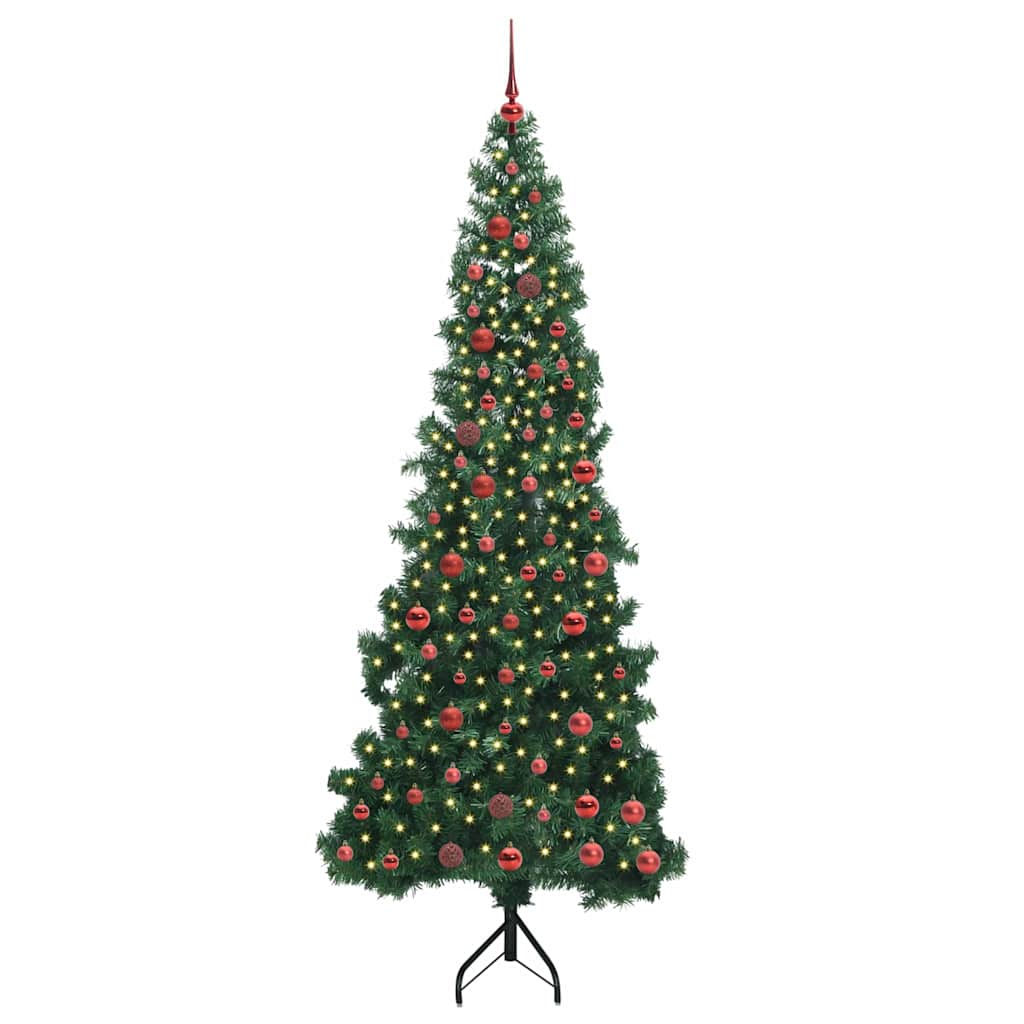 Kampinis dirbtinis Kalėdų medis Žalia 210 cm PVC ir metalas