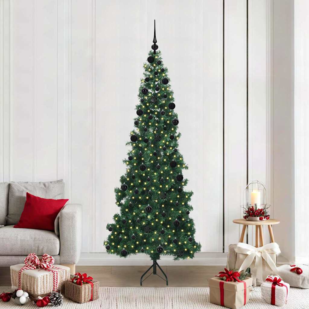 Kampinis dirbtinis Kalėdų medis Žalia 210 cm PVC ir metalas