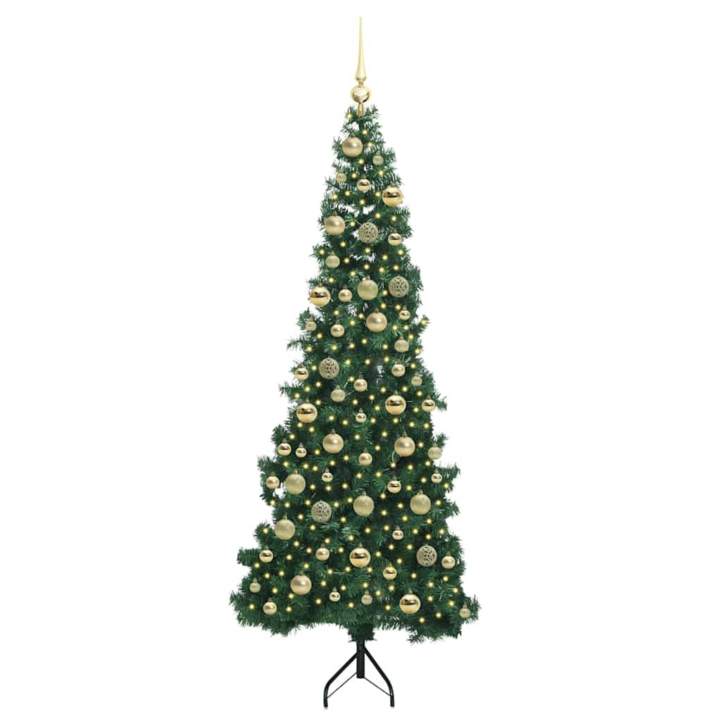Kampinis dirbtinis Kalėdų medis Žalia 210 cm PVC ir metalas