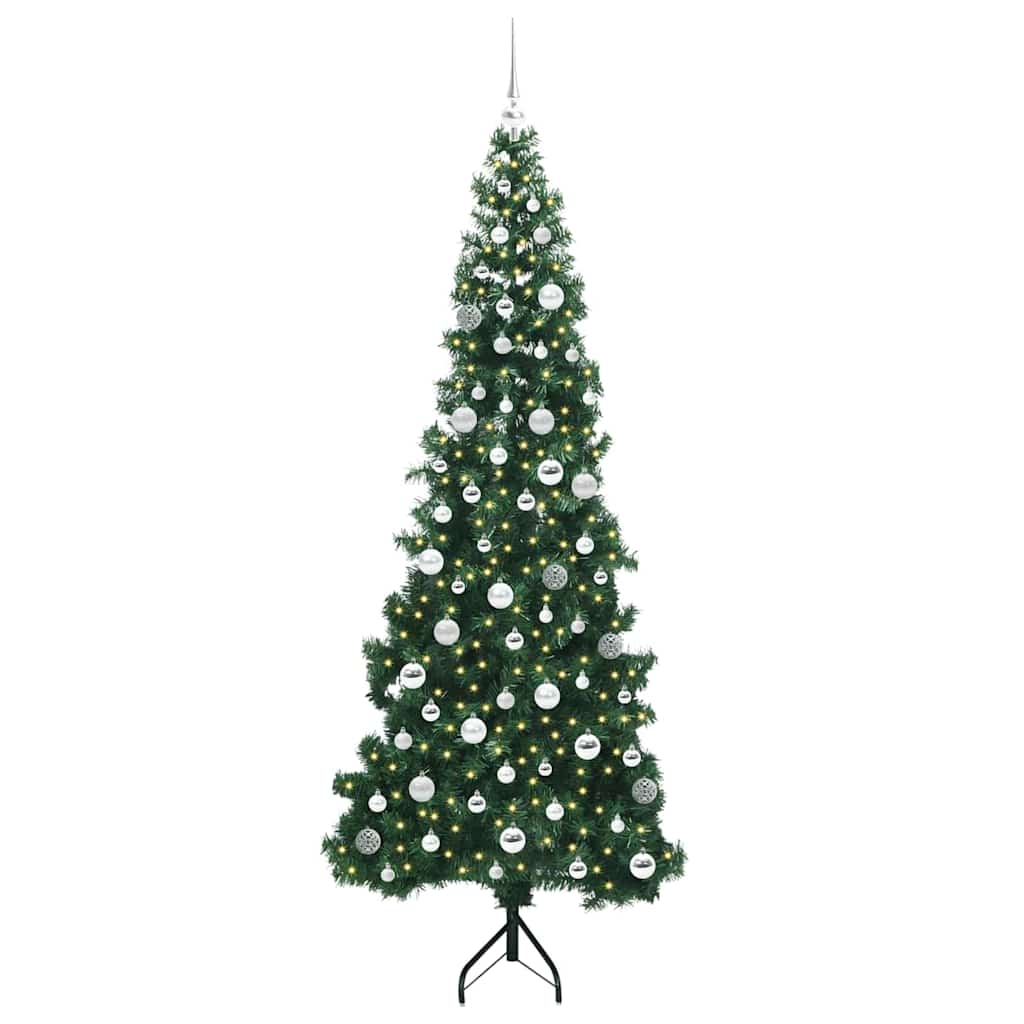 Kampinis dirbtinis Kalėdų medis Žalia 210 cm PVC ir metalas