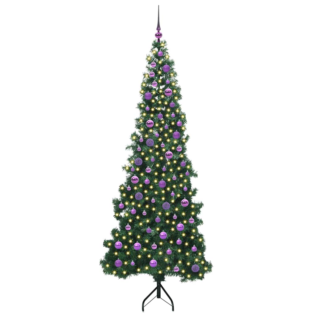 Kampinis dirbtinis Kalėdų medis Žalia 210 cm PVC ir metalas