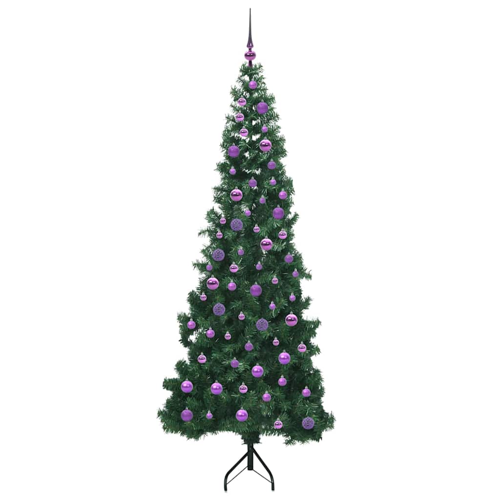 Kampinis dirbtinis Kalėdų medis Žalia 210 cm PVC ir metalas