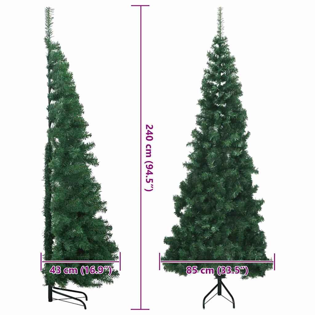 Kampinis dirbtinis Kalėdų medis Žalia 240 cm PVC ir metalas