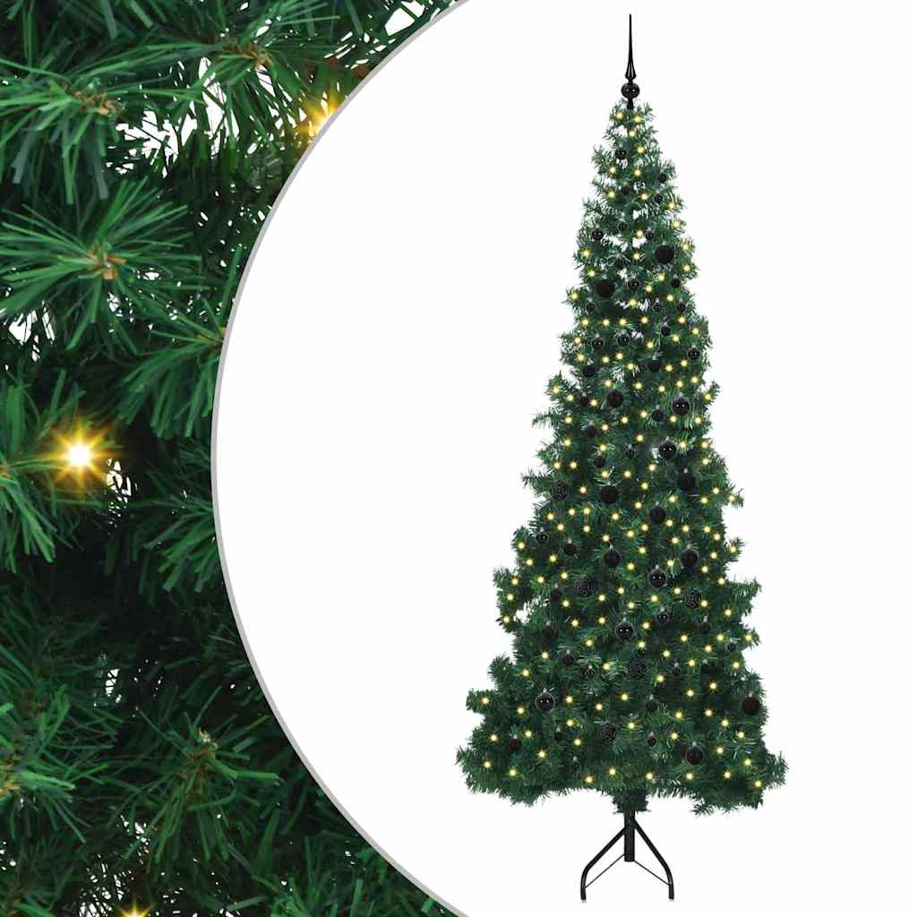 Kampinis dirbtinis Kalėdų medis Žalia 240 cm PVC ir metalas