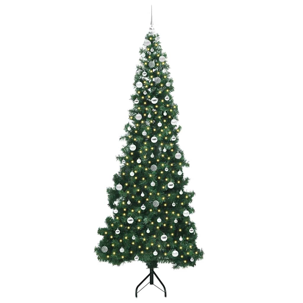 Kampinis dirbtinis Kalėdų medis Žalia 240 cm PVC ir metalas