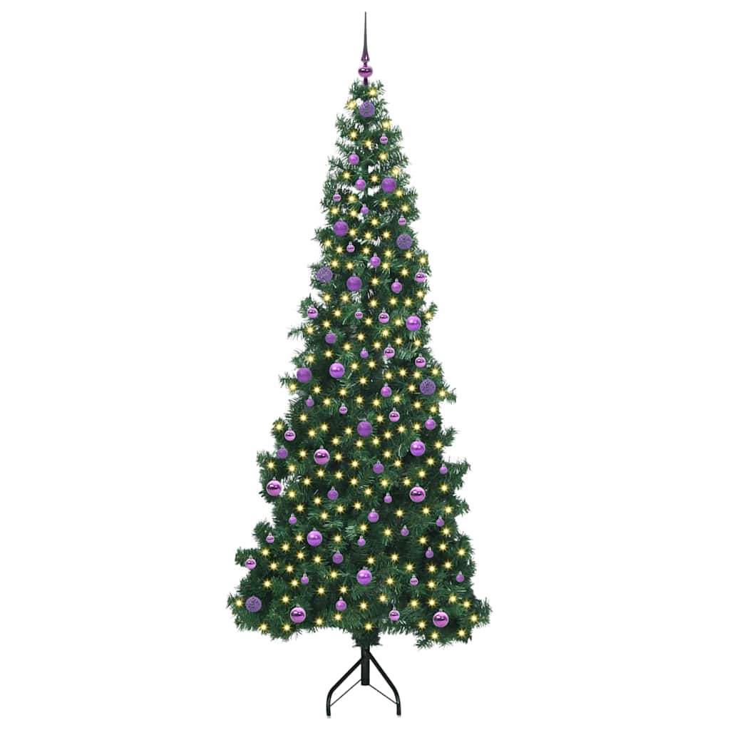 Kampinis dirbtinis Kalėdų medis Žalia 240 cm PVC ir metalas