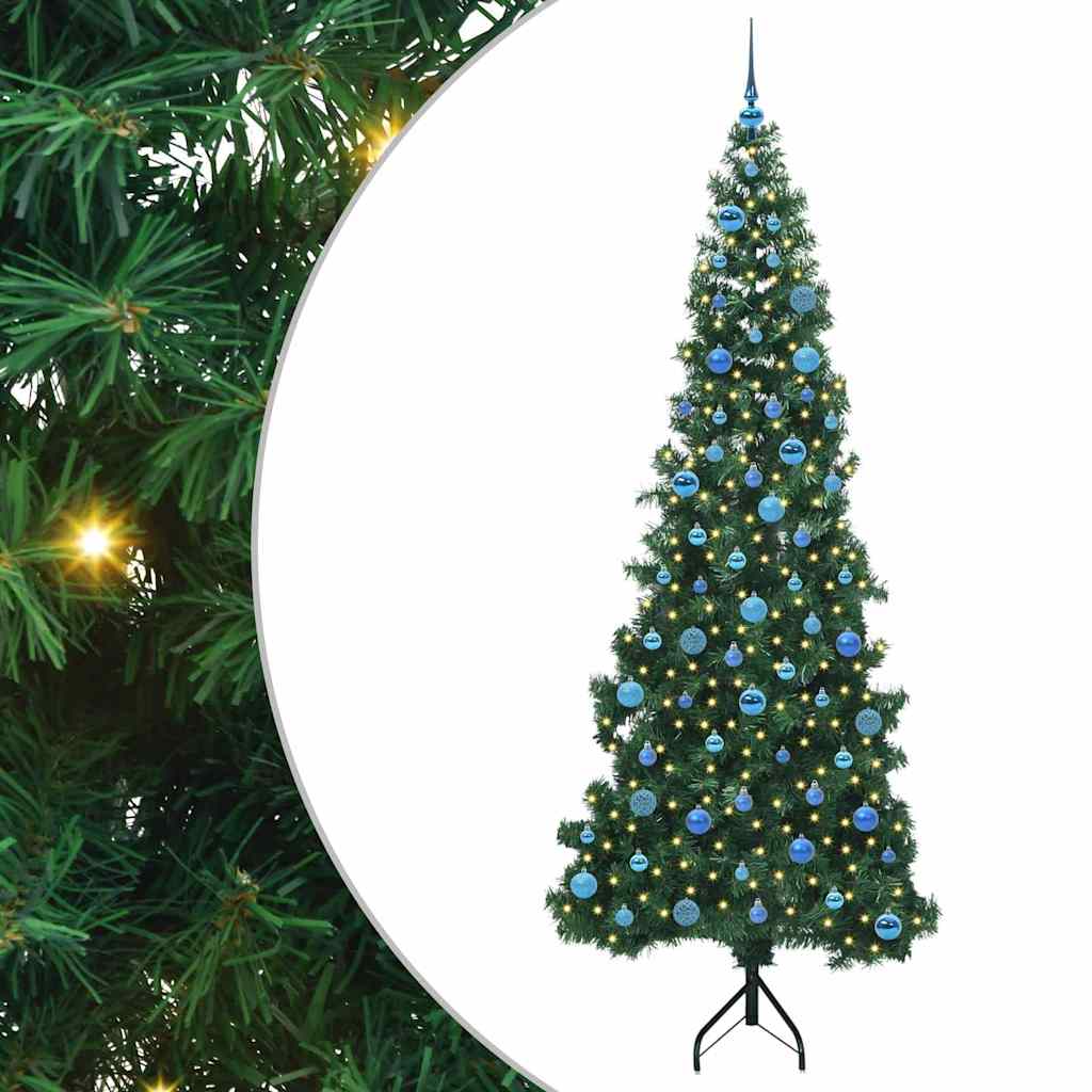 Kampinis dirbtinis Kalėdų medis Žalia 240 cm PVC ir metalas