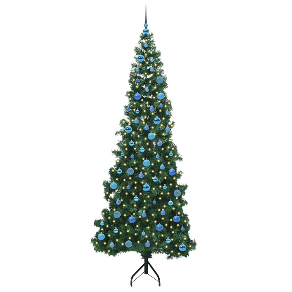 Kampinis dirbtinis Kalėdų medis Žalia 240 cm PVC ir metalas