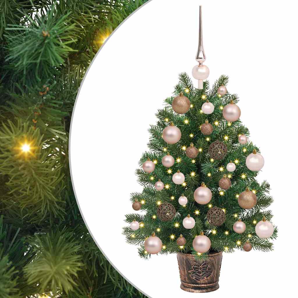 Dirbtinė Kalėdų eglutė su 150 LED s stovu Žalia 75 cm PE ir PVC