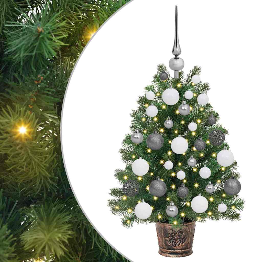 Dirbtinė Kalėdų eglutė su 150 LED s stovu Žalia 75 cm PE ir PVC