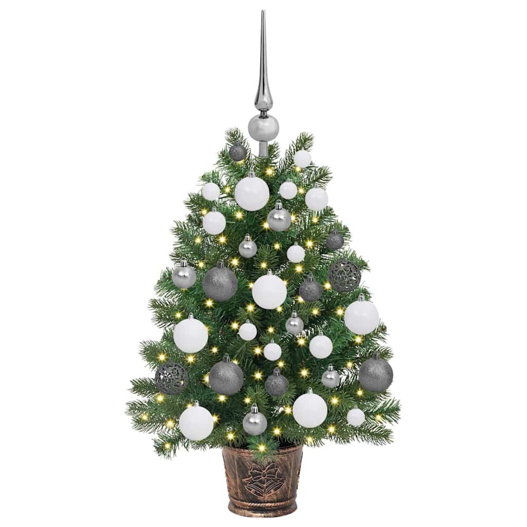 Dirbtinė Kalėdų eglutė su 150 LED s stovu Žalia 75 cm PE ir PVC