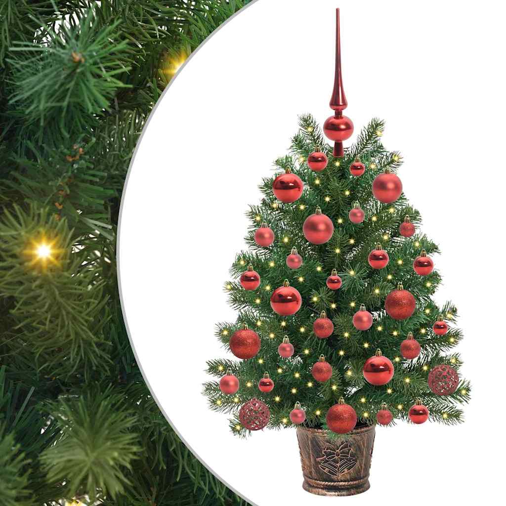 Dirbtinė Kalėdų eglutė su 150 LED s stovu Žalia 75 cm PE ir PVC