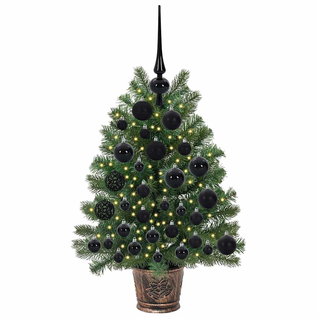 Dirbtinė Kalėdų eglutė su 150 LED s stovu Žalia 75 cm PE ir PVC