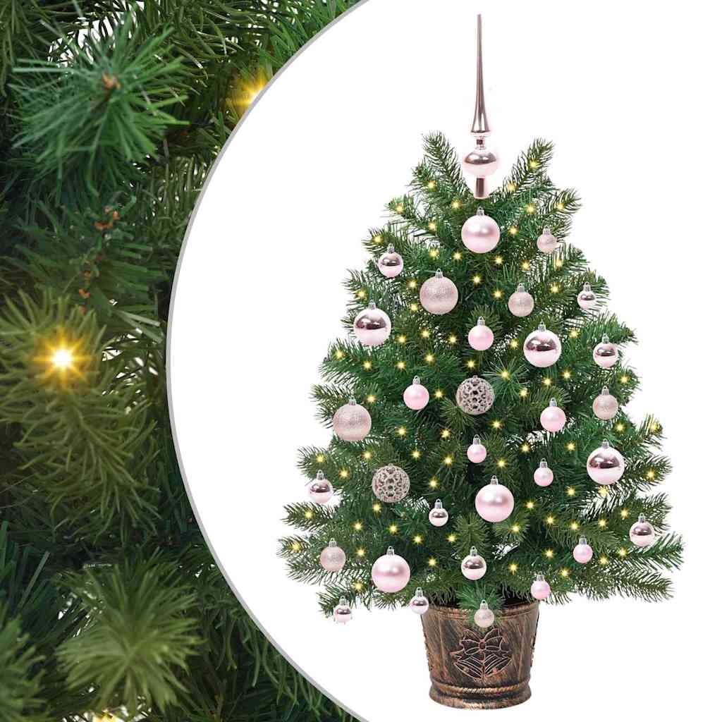 Dirbtinė Kalėdų eglutė su 150 LED s stovu Žalia 75 cm PE ir PVC
