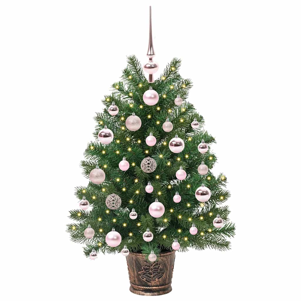 Dirbtinė Kalėdų eglutė su 150 LED s stovu Žalia 75 cm PE ir PVC
