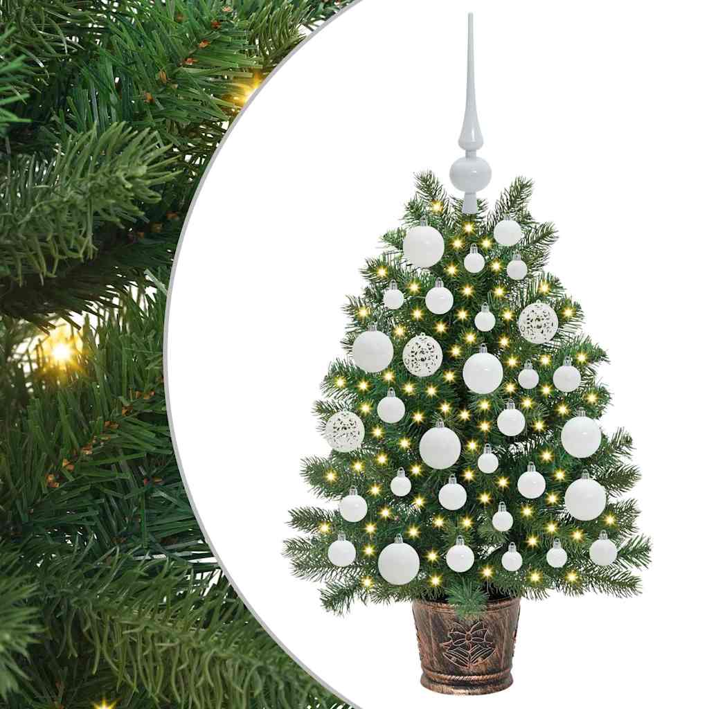 Dirbtinė Kalėdų eglutė su 150 LED s stovu Žalia 75 cm PE ir PVC