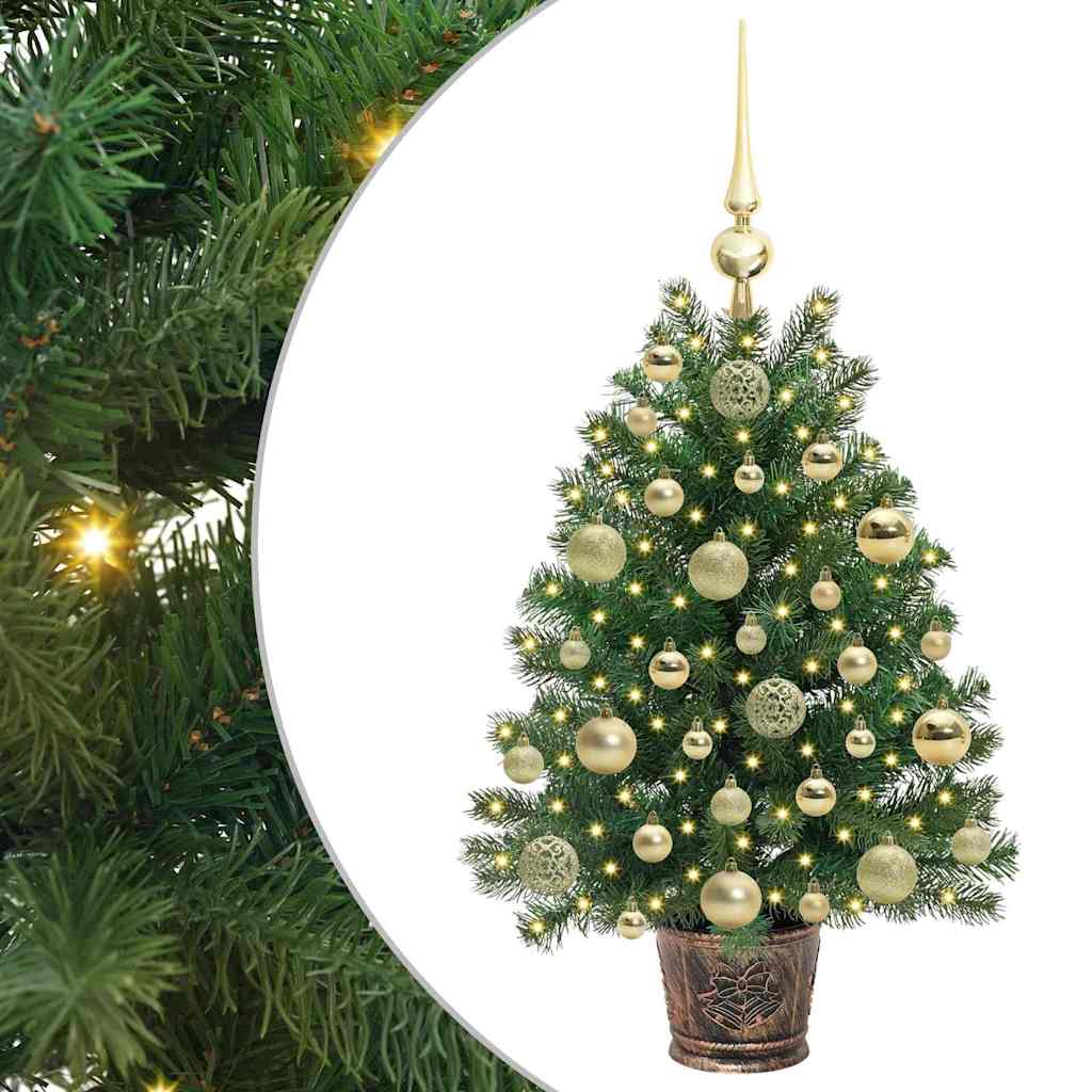 Dirbtinė Kalėdų eglutė su 150 LED s stovu Žalia 75 cm PE ir PVC