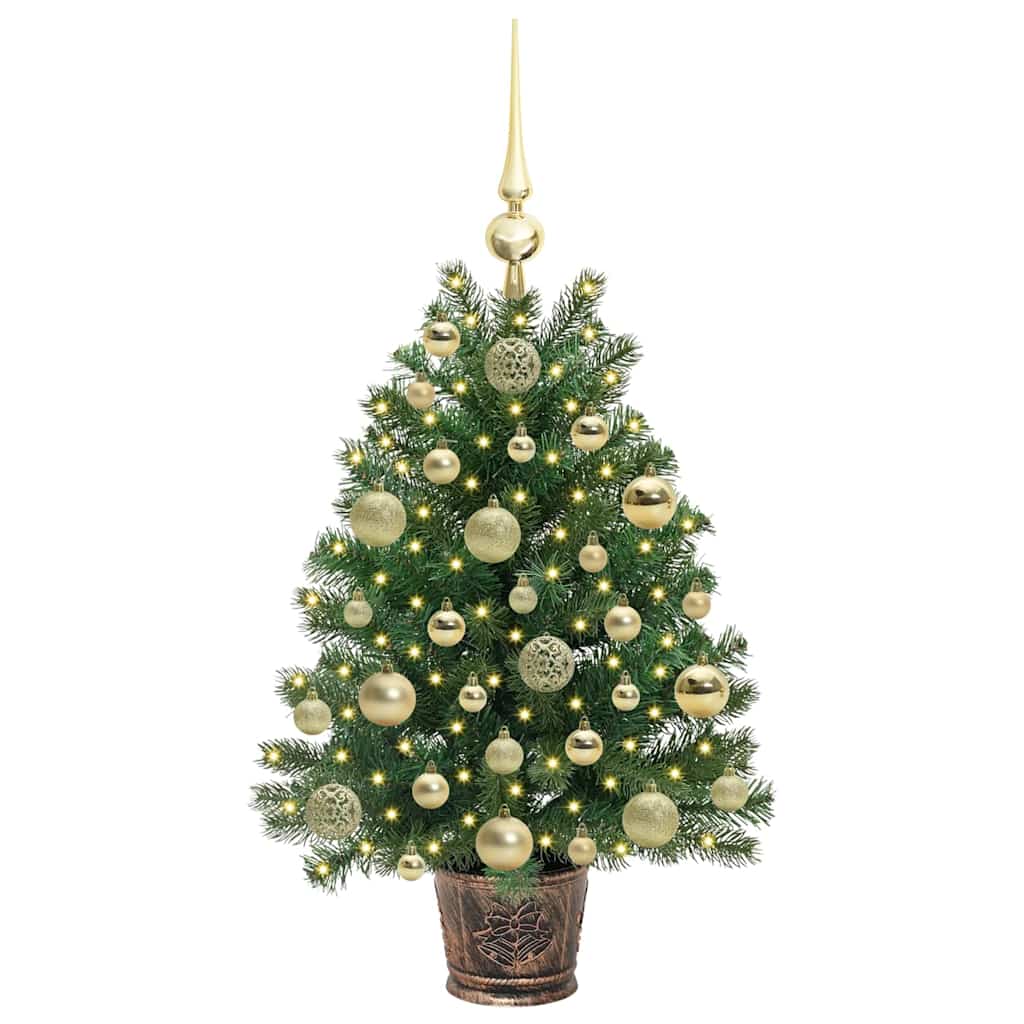 Dirbtinė Kalėdų eglutė su 150 LED s stovu Žalia 75 cm PE ir PVC