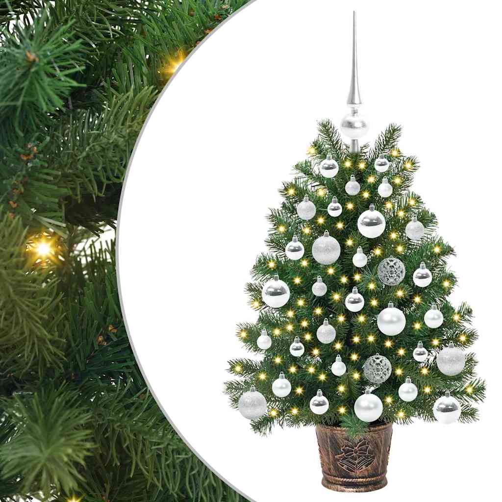 Dirbtinė Kalėdų eglutė su 150 LED s stovu Žalia 75 cm PE ir PVC