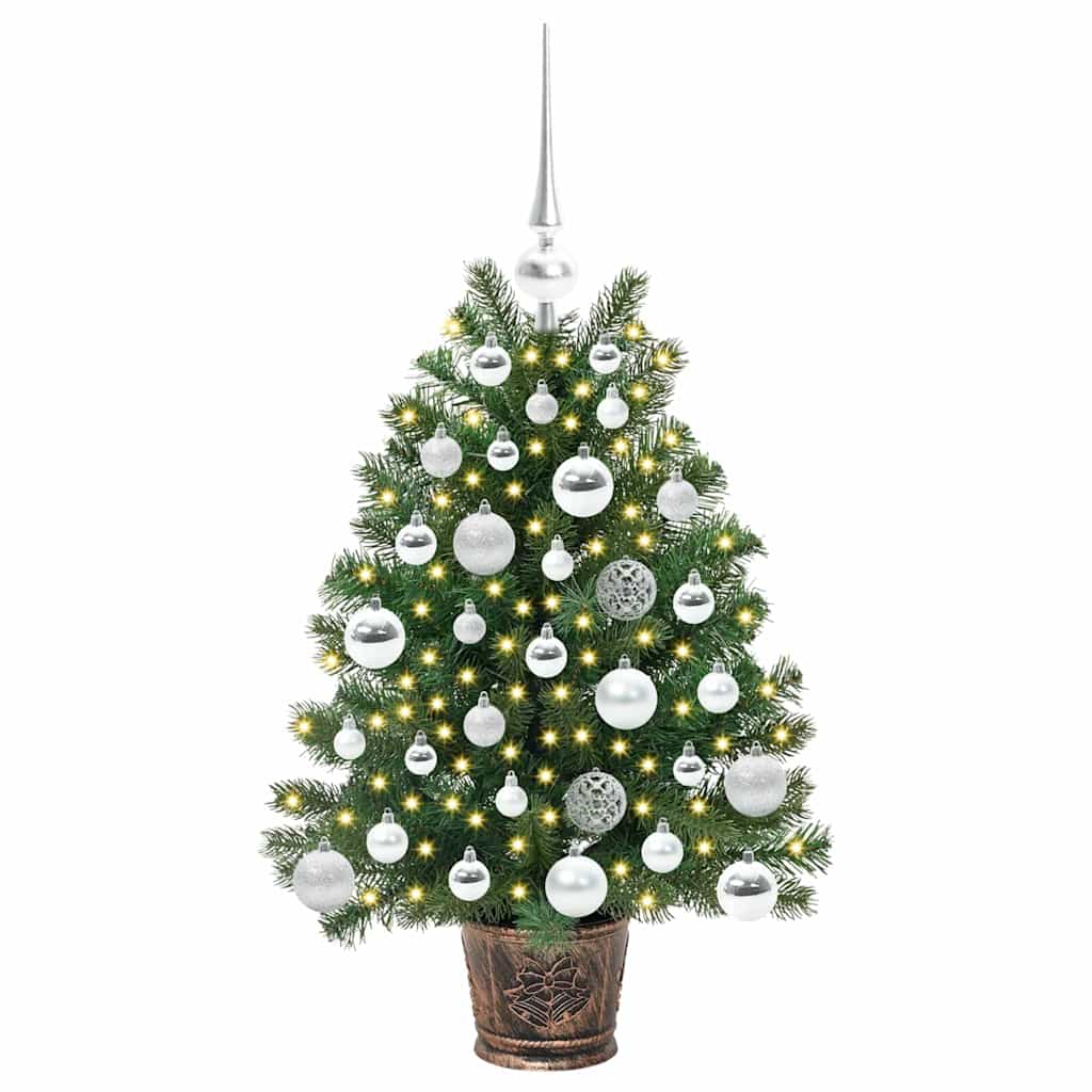Dirbtinė Kalėdų eglutė su 150 LED s stovu Žalia 75 cm PE ir PVC