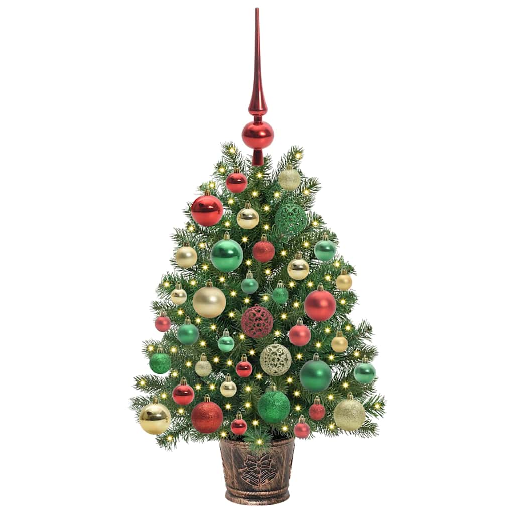 Dirbtinė Kalėdų eglutė su 150 LED s stovu Žalia 75 cm PE ir PVC