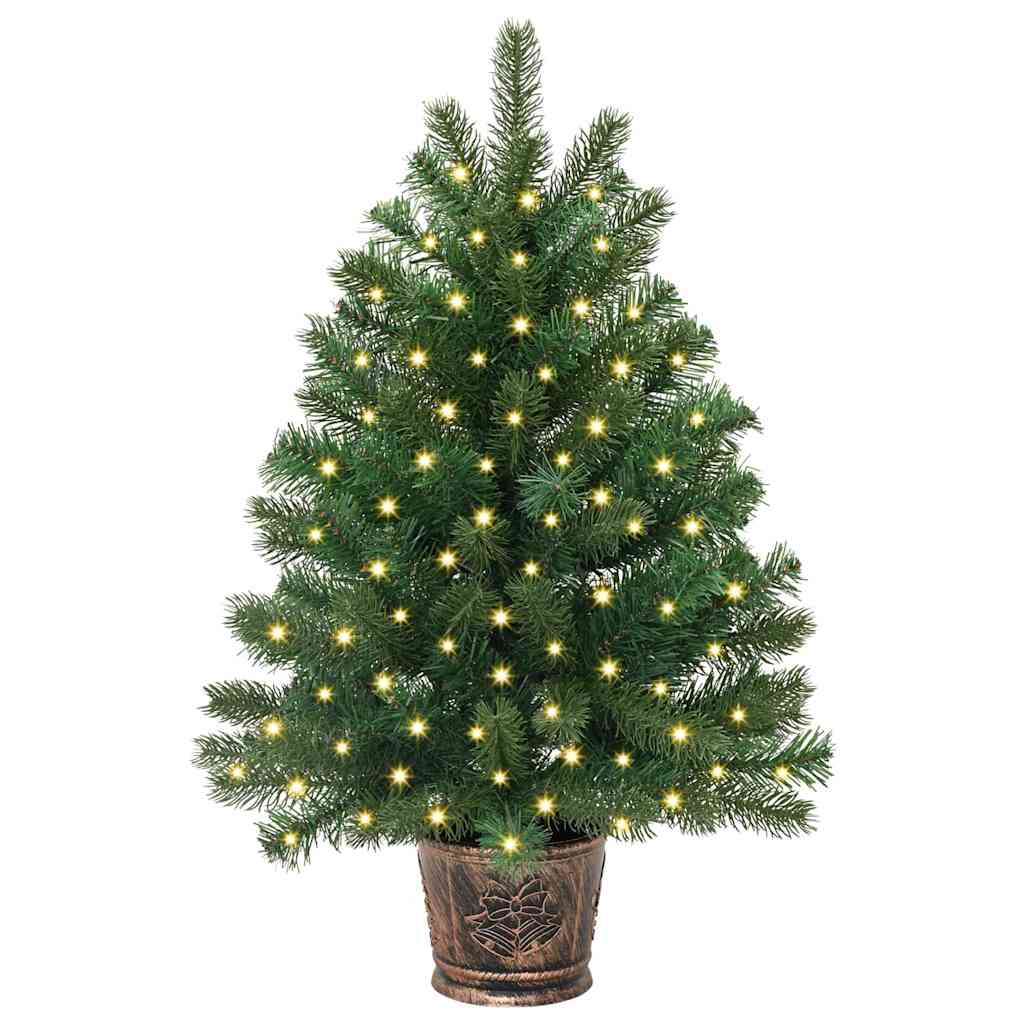 Dirbtinė Kalėdų eglutė su 150 LED s stovu Žalia 95 cm PE ir PVC
