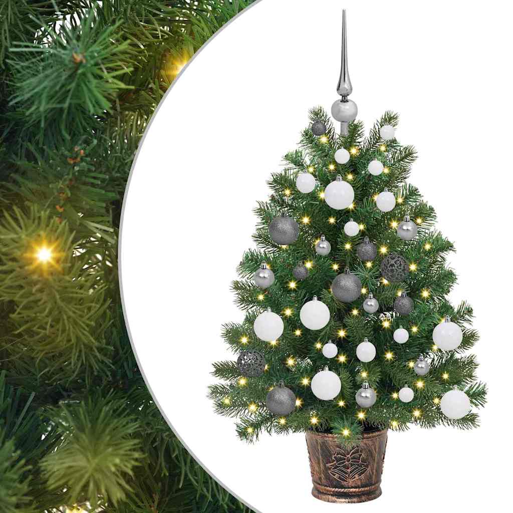 Dirbtinė Kalėdų eglutė su 150 LED s stovu Žalia 95 cm PE ir PVC