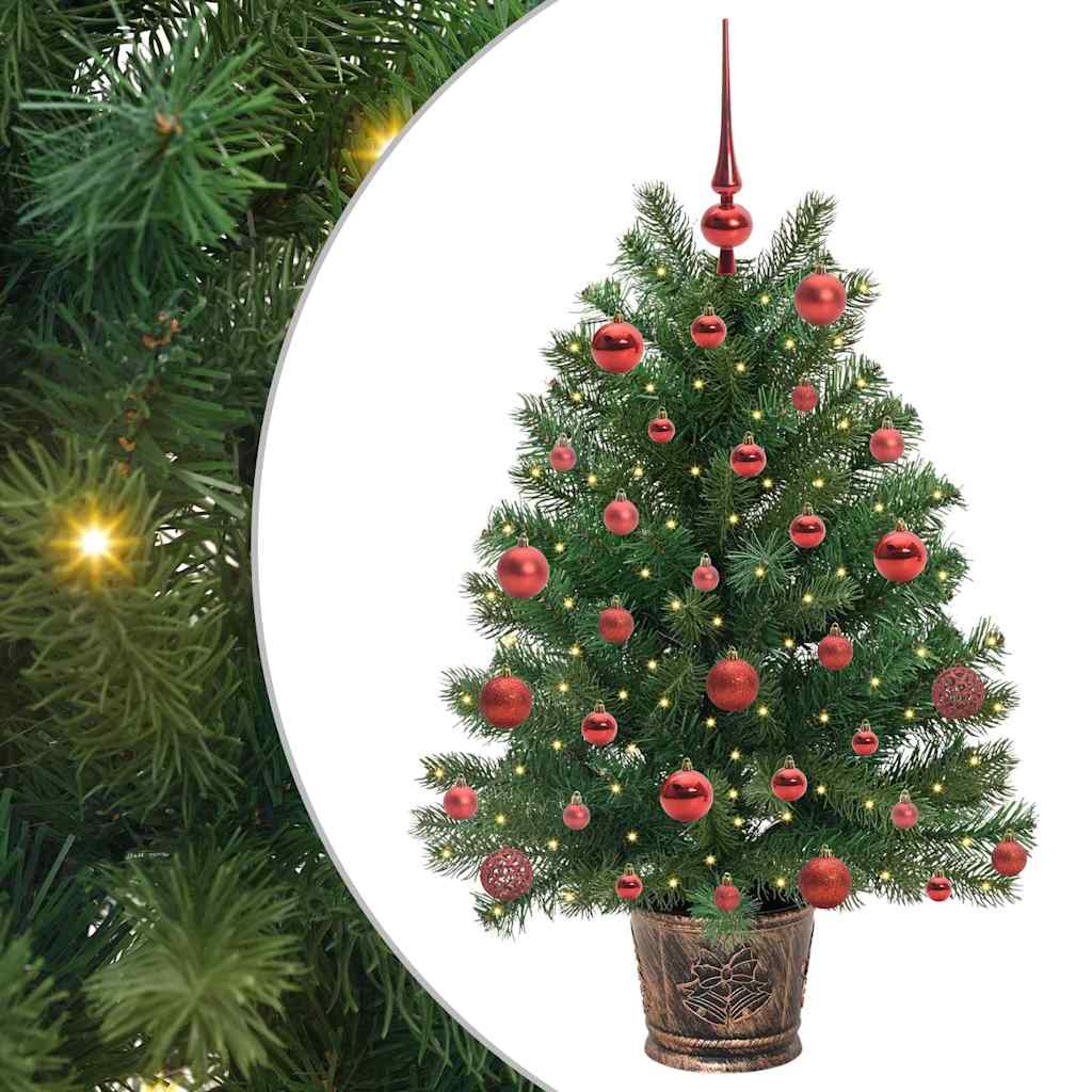 Dirbtinė Kalėdų eglutė su 150 LED s stovu Žalia 95 cm PE ir PVC