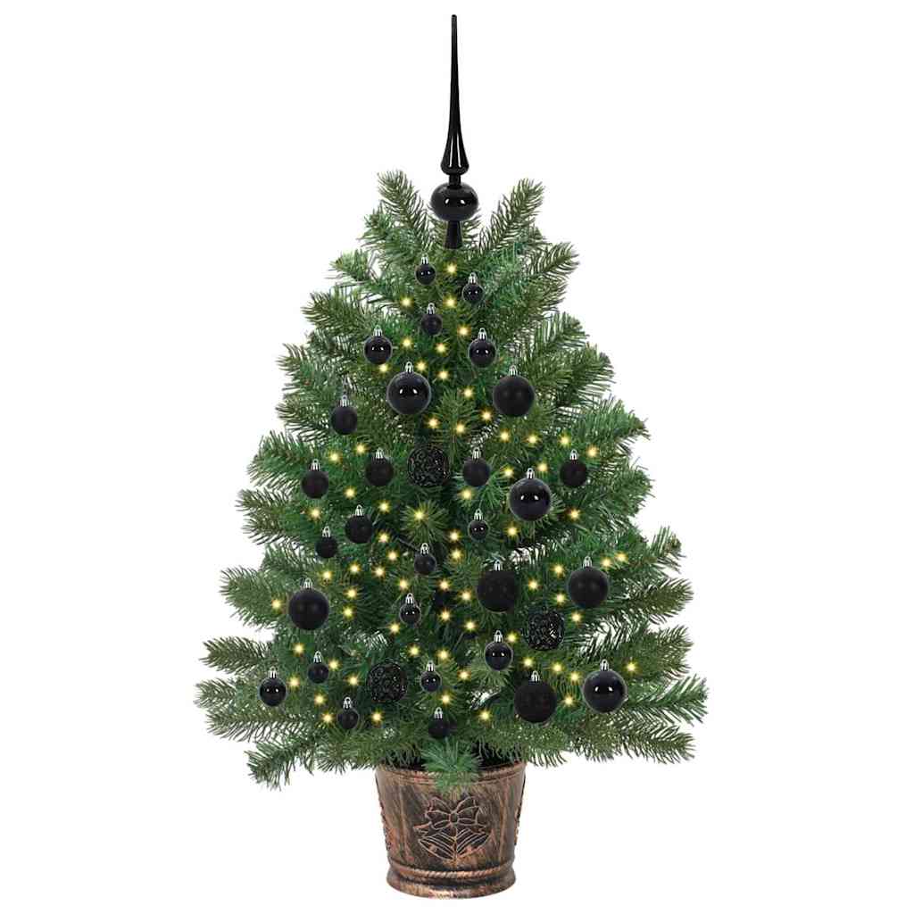 Dirbtinė Kalėdų eglutė su 150 LED s stovu Žalia 95 cm PE ir PVC