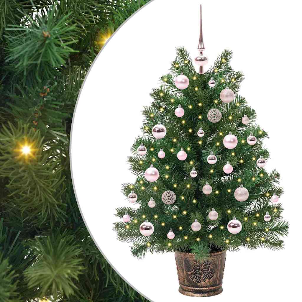 Dirbtinė Kalėdų eglutė su 150 LED s stovu Žalia 95 cm PE ir PVC