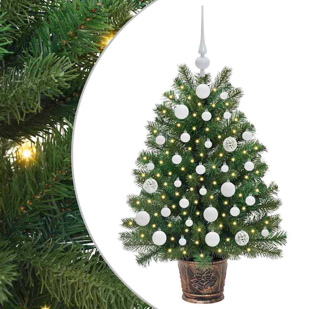 Dirbtinė Kalėdų eglutė su 150 LED s stovu Žalia 95 cm PE ir PVC