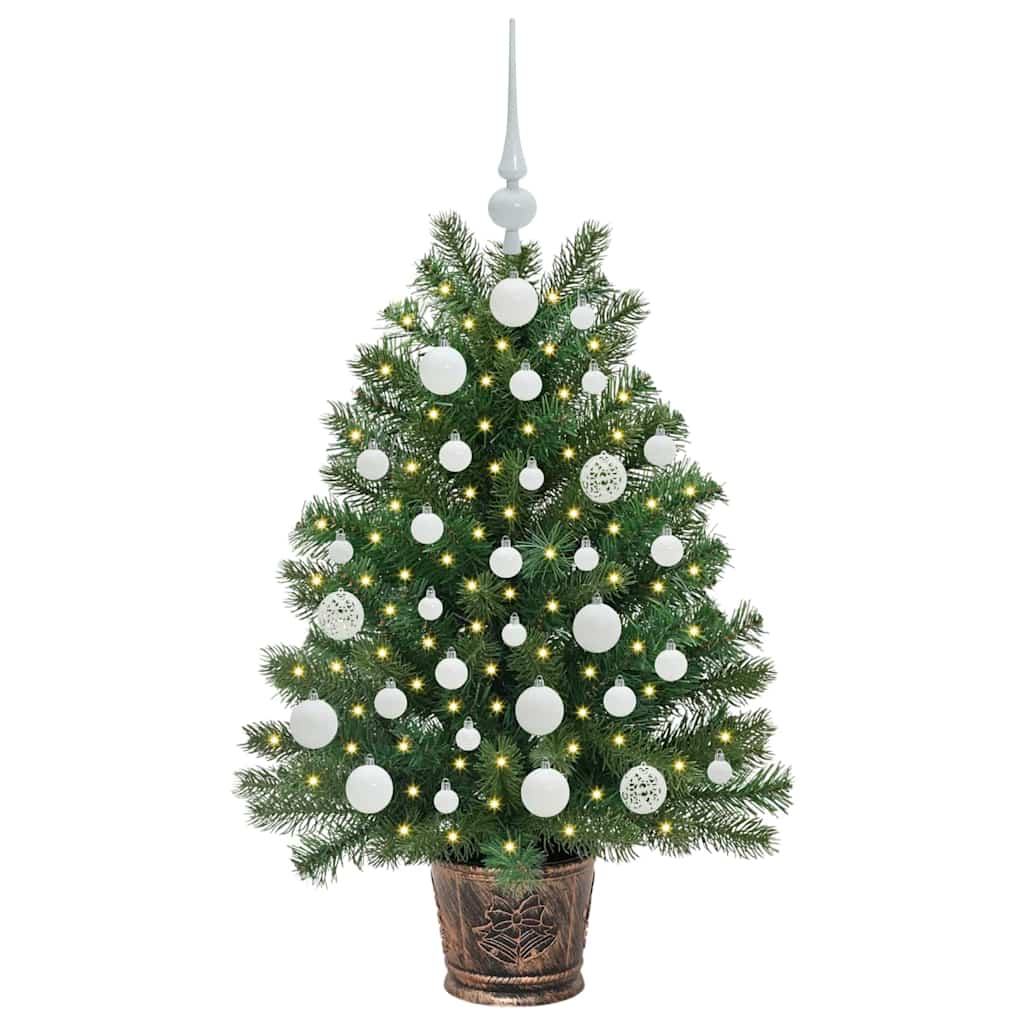 Dirbtinė Kalėdų eglutė su 150 LED s stovu Žalia 95 cm PE ir PVC