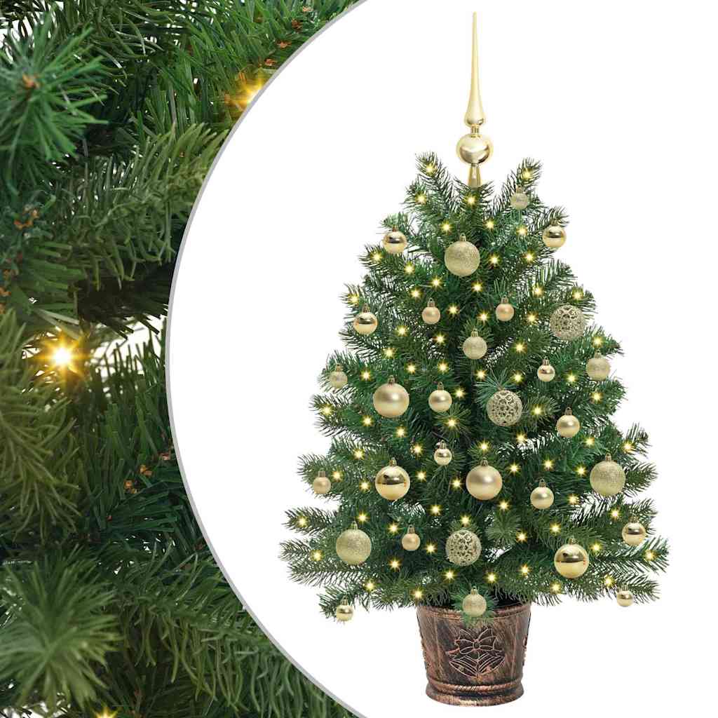 Dirbtinė Kalėdų eglutė su 150 LED s stovu Žalia 95 cm PE ir PVC