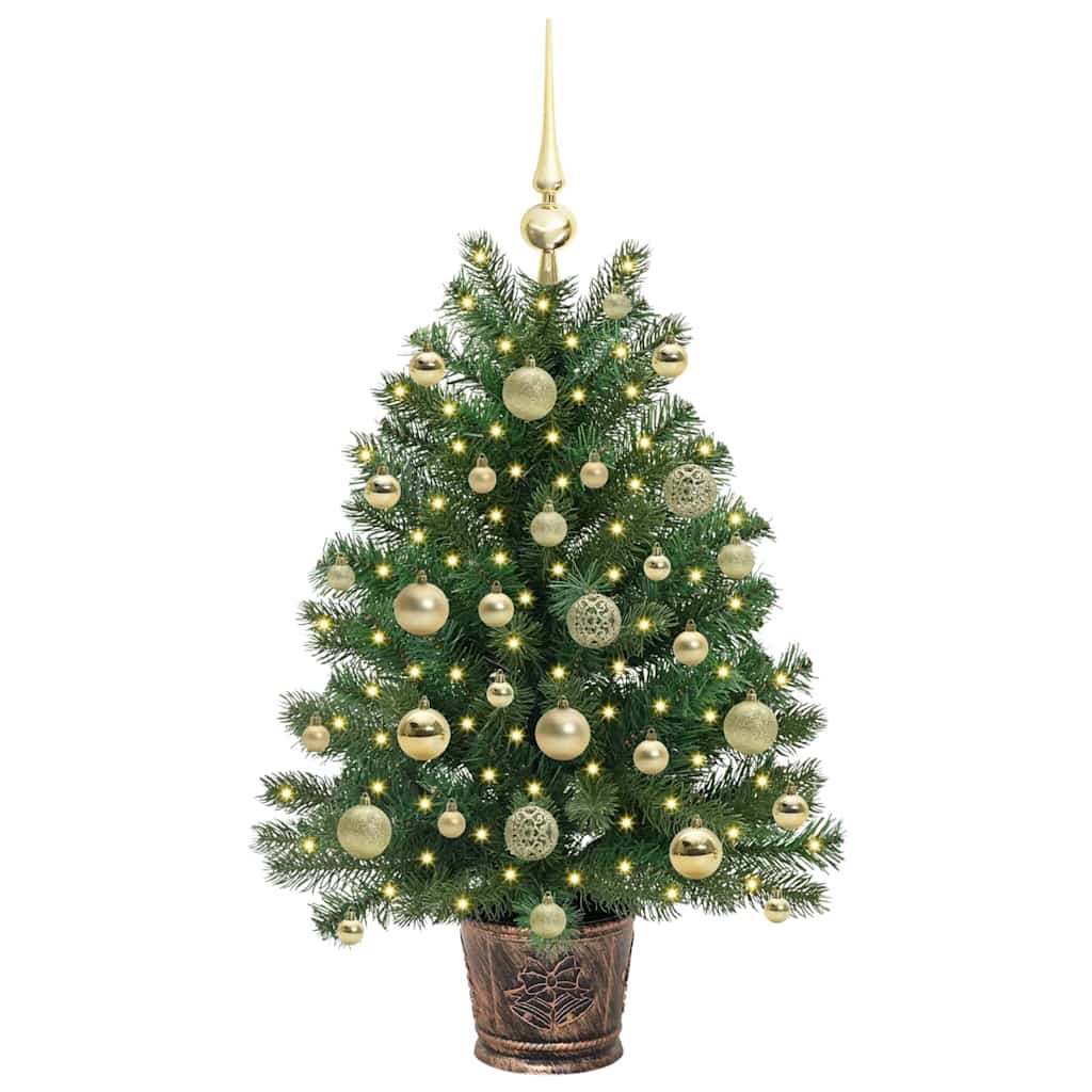 Dirbtinė Kalėdų eglutė su 150 LED s stovu Žalia 95 cm PE ir PVC