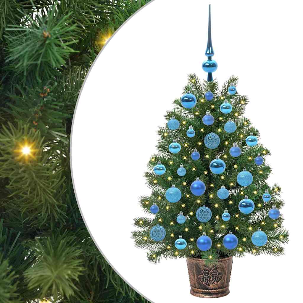 Dirbtinė Kalėdų eglutė su 150 LED s stovu Žalia 95 cm PE ir PVC