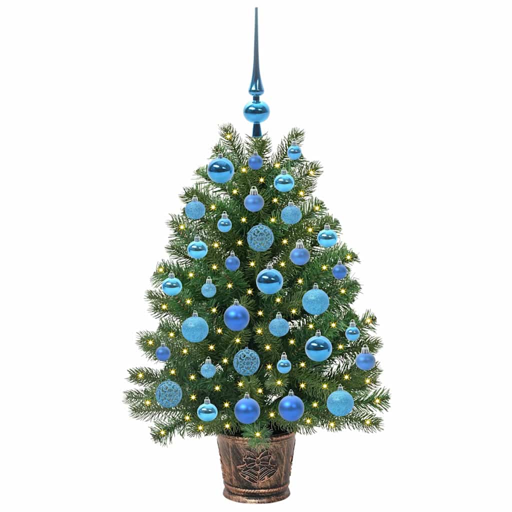 Dirbtinė Kalėdų eglutė su 150 LED s stovu Žalia 95 cm PE ir PVC