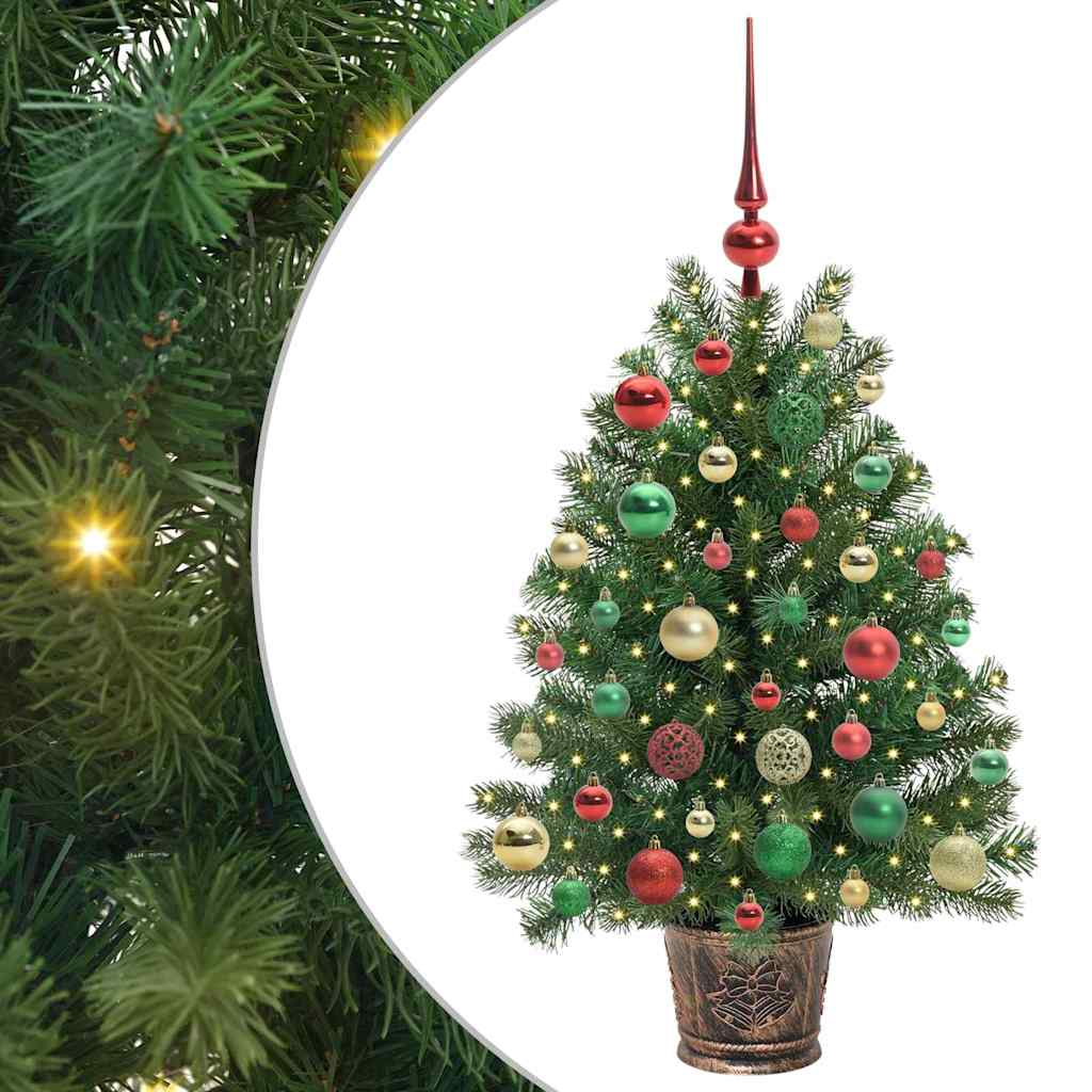 Dirbtinė Kalėdų eglutė su 150 LED s stovu Žalia 95 cm PE ir PVC