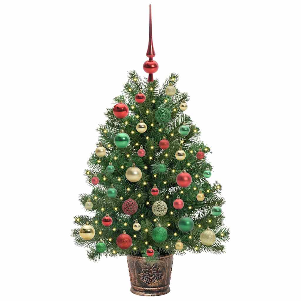 Dirbtinė Kalėdų eglutė su 150 LED s stovu Žalia 95 cm PE ir PVC