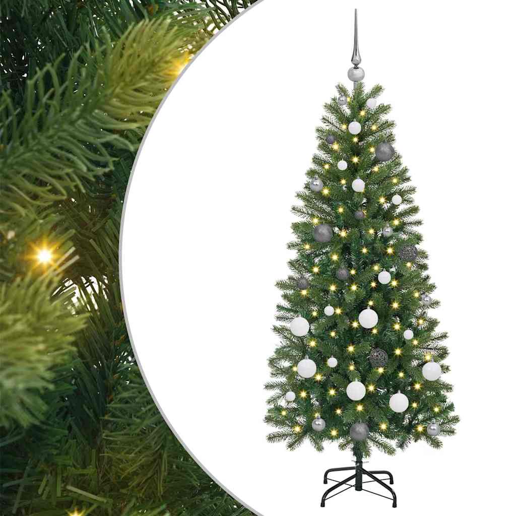 Mākslīgā Ziemassvētku eglīte ar 150 LED gaismiņām Zaļa 150 cm PE un PVC