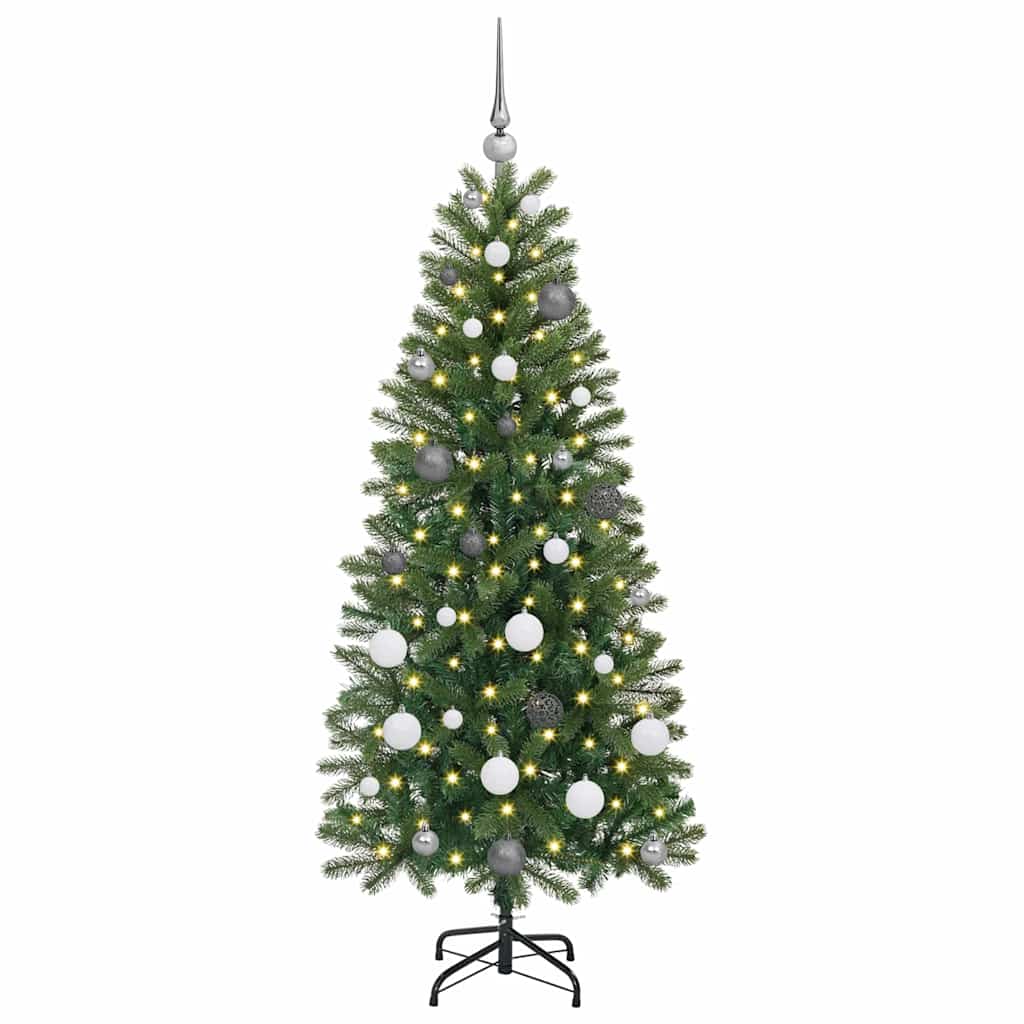 Mākslīgā Ziemassvētku eglīte ar 150 LED gaismiņām Zaļa 150 cm PE un PVC