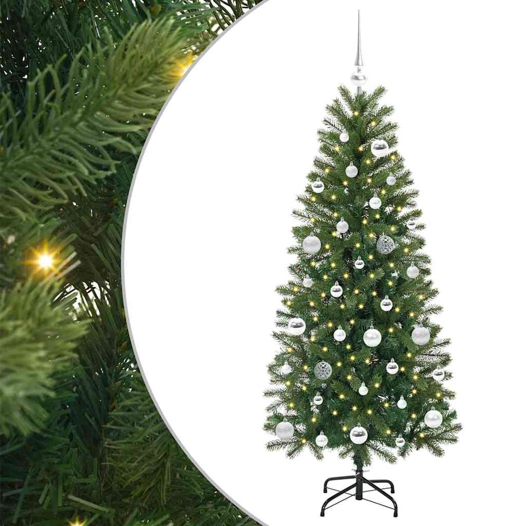 Mākslīgā Ziemassvētku eglīte ar 150 LED gaismiņām Zaļa 150 cm PE un PVC