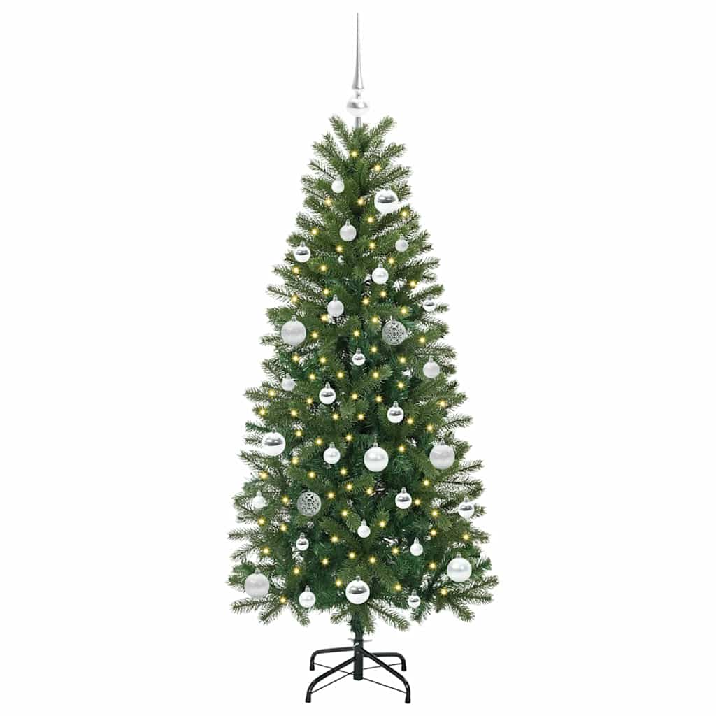 Mākslīgā Ziemassvētku eglīte ar 150 LED gaismiņām Zaļa 150 cm PE un PVC
