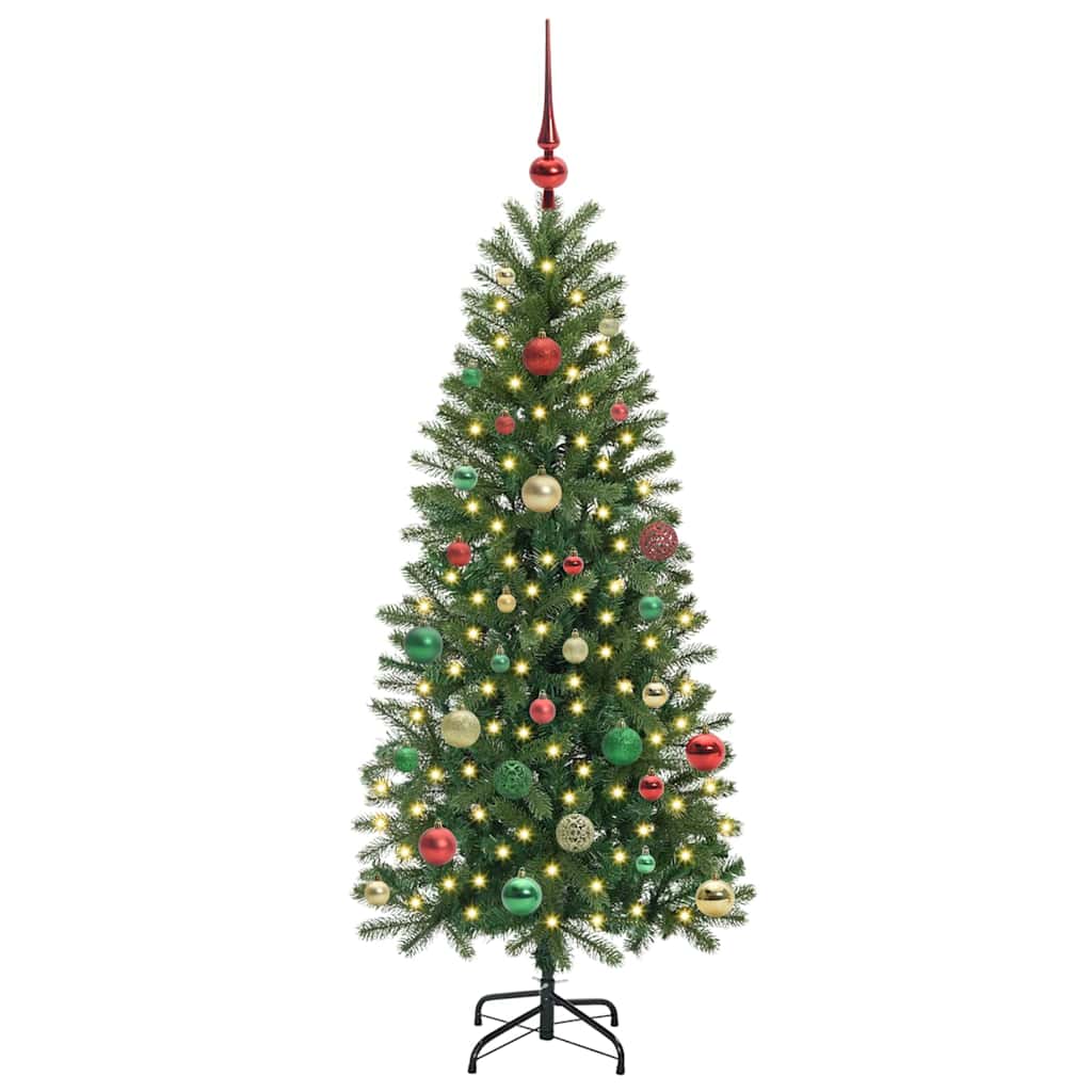 Mākslīgā Ziemassvētku eglīte ar 150 LED, zaļa, 150 cm, PE un PVC