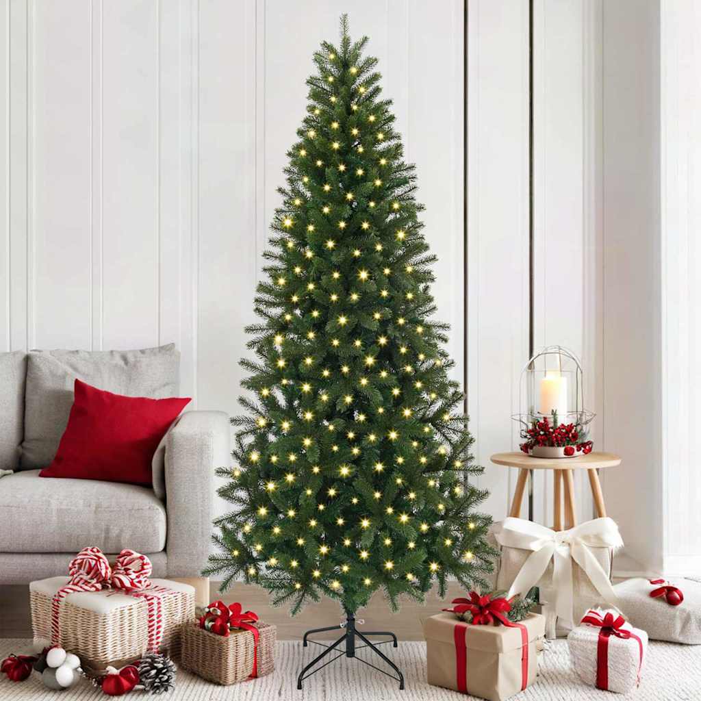 Mākslīgā Ziemassvētku eglīte ar 300 LED, zaļa, 180 cm, PE un PVC