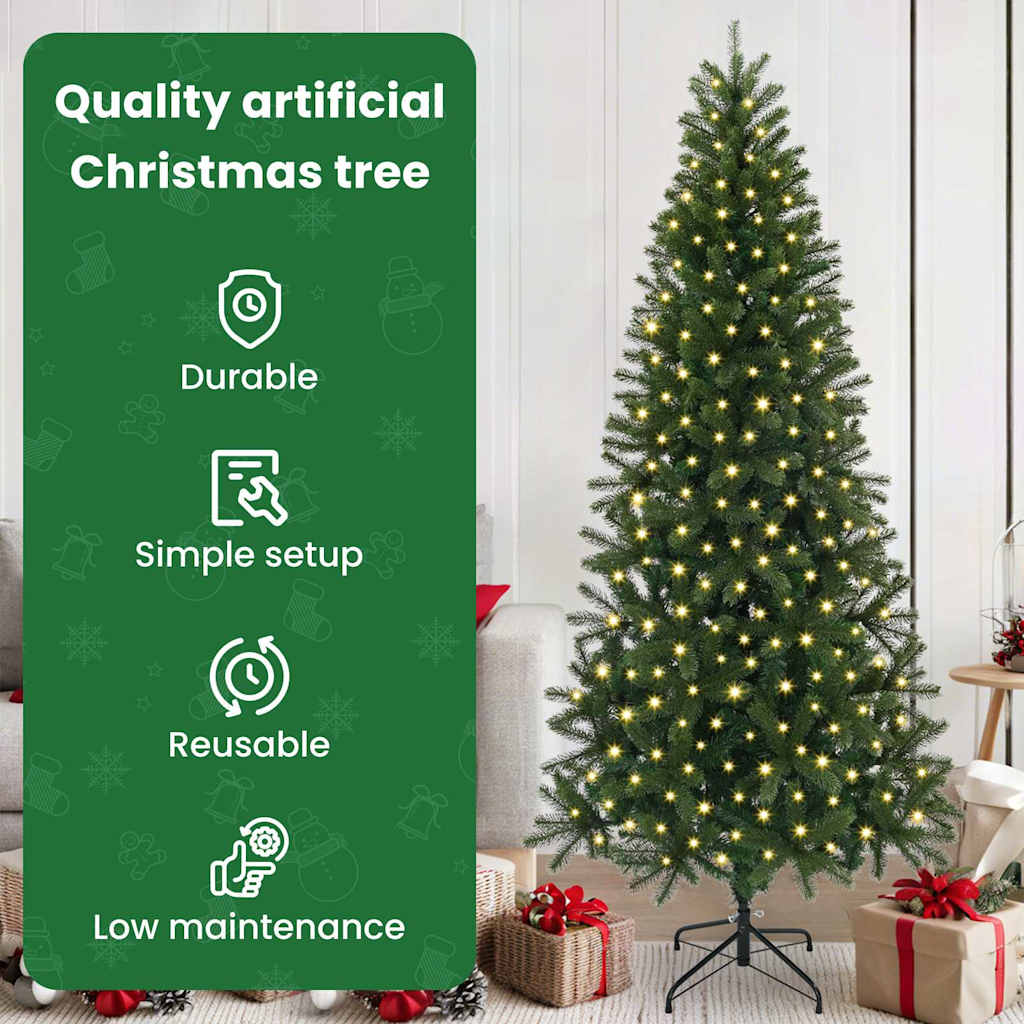 Dirbtinė Kalėdų eglutė su 300 LED Žalia 180 cm PE ir PVC