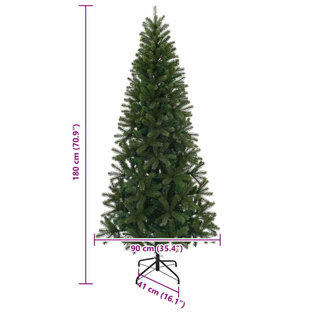 Mākslīgā Ziemassvētku eglīte ar 300 LED, zaļa, 180 cm, PE un PVC