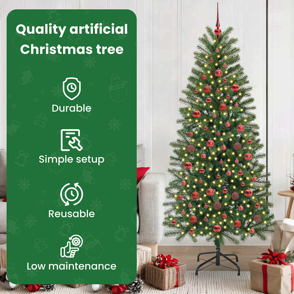 Dirbtinė Kalėdų eglutė su 300 LED Žalia 180 cm PE ir PVC